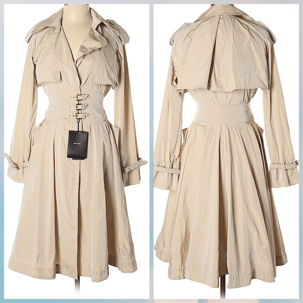 Dolce & Gabbana Corset Style Trench Coat Jacket 40